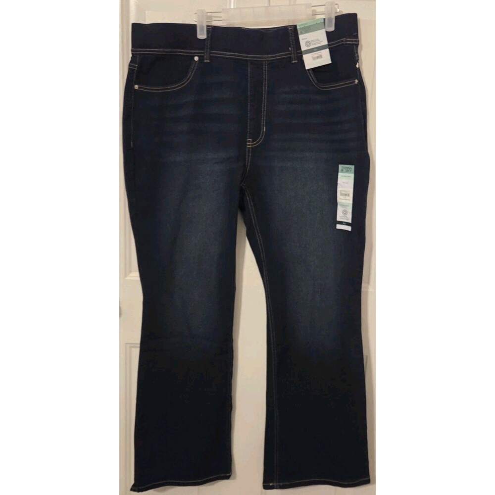 Terra & Sky Plus Bootcut Jeans Dark Wash Stretch Denim Blue Size 1X New